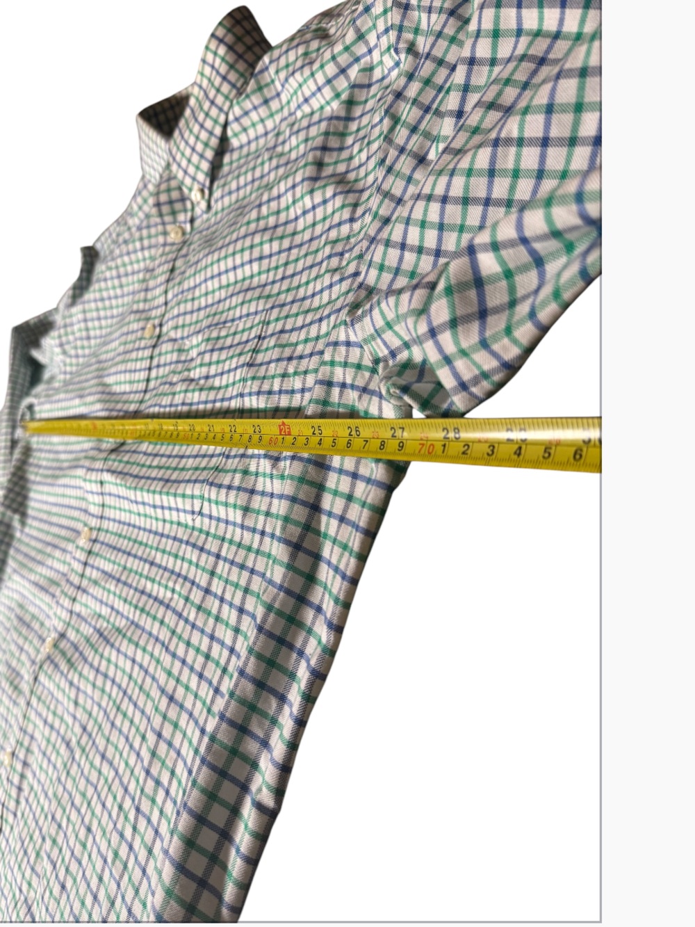 Stafford Tailored Culture Regular Fit Oxford Shirt size 18 34-35 Green Grid plai - Picture 10 of 15